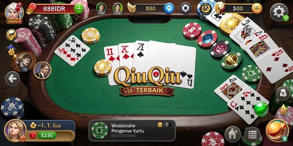 Tampilan gameplay seru dari QiuQiu di 888IDR.