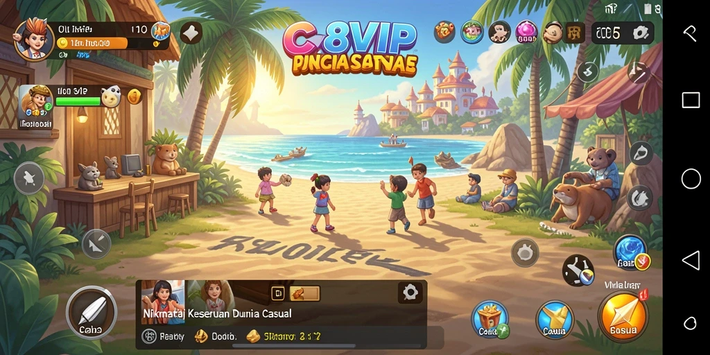 Tampilan gameplay seru dalam C8VIP yang menantang.