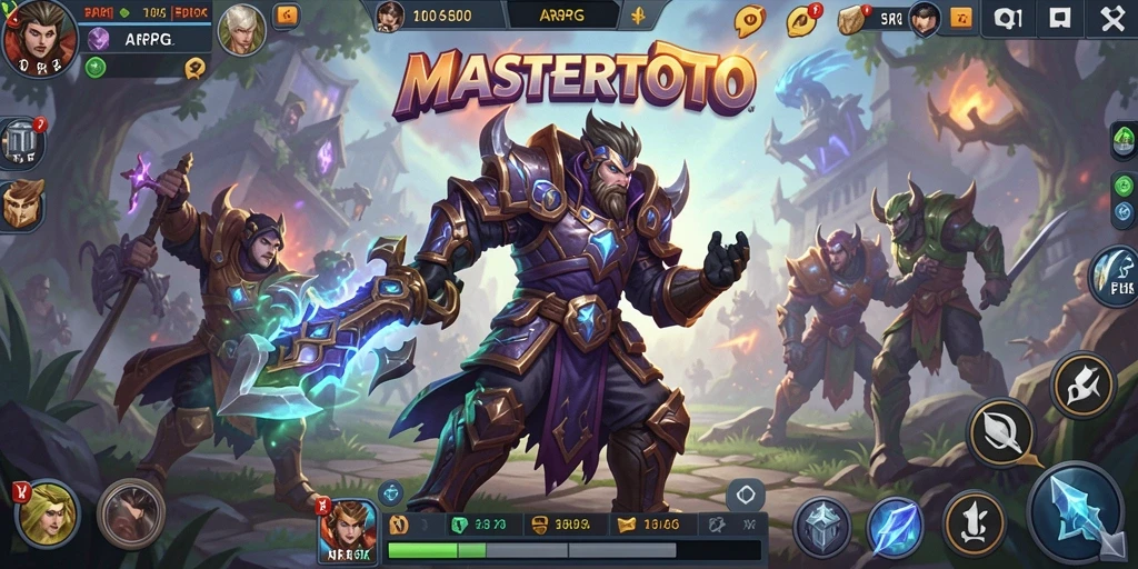 Screenshot gameplay MASTERTOTO menampilkan aksi seru karakter dalam pertempuran.